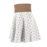 ThatXpression Fashion's Elegance Collection White and Tan Skater Skirt