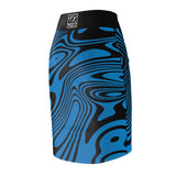 ThatXpression Panthers Teal Black Themed Fan Fitted Pencil Skirt 5TMP1