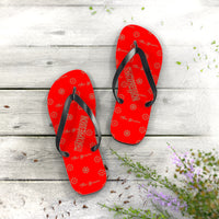 ThatXpression Fashion's Elegance Collection Red and Tan Unisex Flip Flops