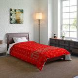 ThatXpression Fashion Arial Designer Red and Tan Comforter