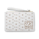 ThatXpression Fashion's TX8 Elegance Collection White and Tan Designer Clutch Bag