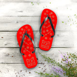 ThatXpression Fashion's TX2 Elegance Collection Red and Tan Designer Unisex Flip Flops