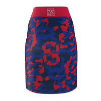 ThatXpression Fashion Red Navy Blue Camouflaged Women's Pencil Skirt 7X41K