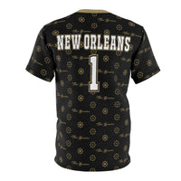 ThatXpression Elegance Men's Black Gold New Orleans S13 Designer T-Shirt