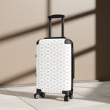 ThatXpression Fashion Designer White and Tan Travel Cabin Suitcase
