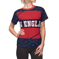 ThatXpression Elegance Women's Navy Red New England S12 Designer T-Shirt
