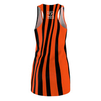 ThatXpression Fashion Black Orange Enlarged Savage Print Racerback Dress