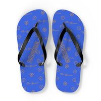 ThatXpression Fashion's Elegance Collection Royal and Tan Unisex Flip Flops