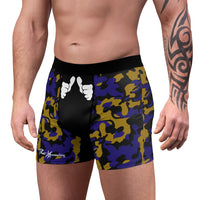 ThatXpression Fashion Big Fist Collection Purple Gold Men's Boxer Briefs N502X