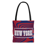 ThatXpression Gym Fit Multi Use New York Themed Swirl Navy Red Tote bag