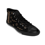 ThatXpression Fashion's Elegance Collection Black and Tan Men's High-top Sneakers