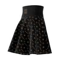 ThatXpression Fashion's Elegance Collection Black and Tan Skater Skirt