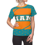 ThatXpression Elegance Women's Blue Orange Miami S12 Designer T-Shirt