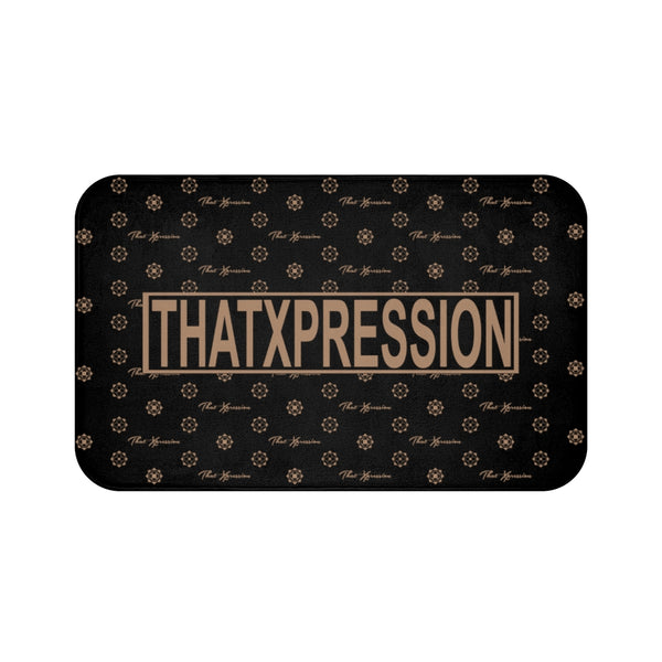 ThatXpression Fashion Black and Tan Center Brand Bathroom Bath Mat