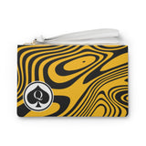 Queen Of Spades Collection Black Yellow Clutch Bag