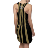ThatXpression Fashion Black Gold Enlarged Savage Print Racerback Dress
