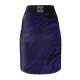 ThatXpression Ravens Purple Black Themed Fan Fitted Pencil Skirt 5TMP1