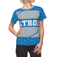 ThatXpression Elegance Women's Blue Silver Detroit S12 Designer T-Shirt