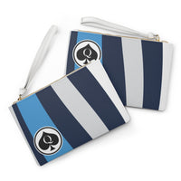 Queen Of Spades Collection Blue White Clutch Bag