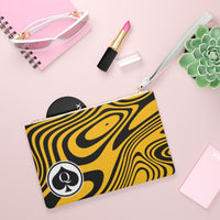 Queen Of Spades Collection Black Yellow Clutch Bag