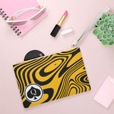 Queen Of Spades Collection Black Yellow Clutch Bag