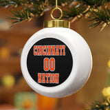 Cincinnati Nation Festive Christmas Ball Ornament With Ribbon