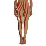 ThatXpression Fashion Red Gold Savage Themed Spandex Leggings-RL2