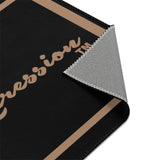 ThatXpression Fashion Script Designer Black and Tan Area Rugs