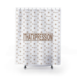 ThatXpression Fashion White and Tan Designer Bathroom Curtains