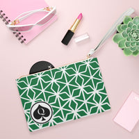 Queen Of Spades Collection Green White Clutch Bag
