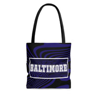 ThatXpression Gym Fit Multi Use Baltimore Themed Swirl Black Purple Tote bag H4U2
