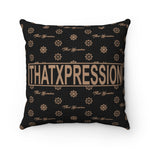 ThatXpression Fashion Arial Black and Tan Designer Square Pillow