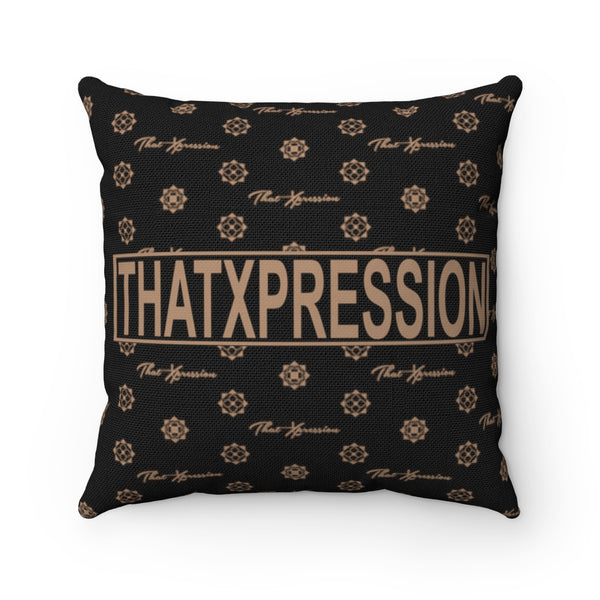 ThatXpression Fashion Arial Black and Tan Designer Square Pillow