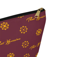ThatXpression Fashion's Elegance Collection Burgandy and Gold Accessory Pouch