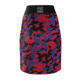 ThatXpression Fashion Royal Black Red Camouflaged Women's Pencil Skirt 7X41K