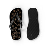 ThatXpression Fashion's TX2 Elegance Collection Black and Tan Designer Unisex Flip Flops