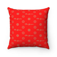 ThatXpression Fashion Red and Tan Designer Square Pillow