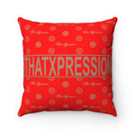 ThatXpression Fashion Arial Red and Tan Designer Square Pillow Case