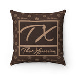 ThatXpression Fashion TX Brown and Tan Designer Square Pillow Case