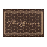 ThatXpression Fashion Script Designer Brown and Tan Area Rugs