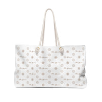 ThatXpression Fashion's Elegance Collection White and Tan Designer Weekender Bag