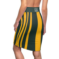 ThatXpression Fashion Green Bay Savage Striped Themed Women's Pencil Skirt 1YZF2