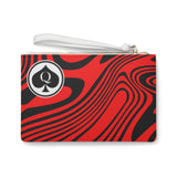 Queen Of Spades Collection Black Red Clutch Bag