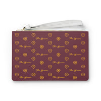 ThatXpression Fashion's Elegance Collection Burgandy Gold Designer Clutch Bag