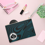 Queen Of Spades Collection Green Black Clutch Bag