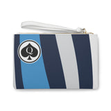 Queen Of Spades Collection Blue White Clutch Bag