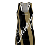 ThatXpression Fashion Black Gold Enlarged Savage Print Racerback Dress