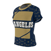 ThatXpression Elegance Women's Navy Gold Los Angeles S12 Designer T-Shirt