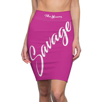 ThatXpression Fashion Pink Savage Women's Pencil Skirt 7X41K