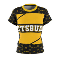 ThatXpression Elegance Women's Black Yellow Pittsburgh S12 Designer T-Shirt